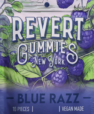 Revert Blue Razz 100mg THC Gummies