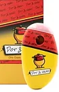 Pot & Pearl perfume’s colorful bottle and box showcase a red and yellow design with a pot graphic.