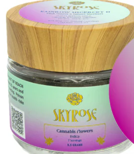 Skyrose cannabis flowers in a jar