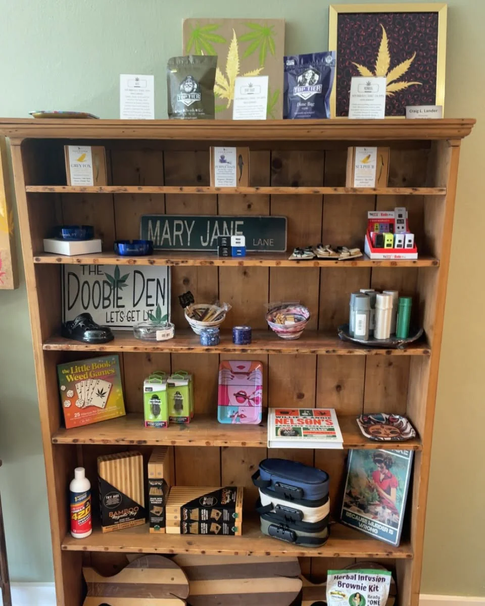 Knotweed Farm dispensary shelf display in Hancock NY