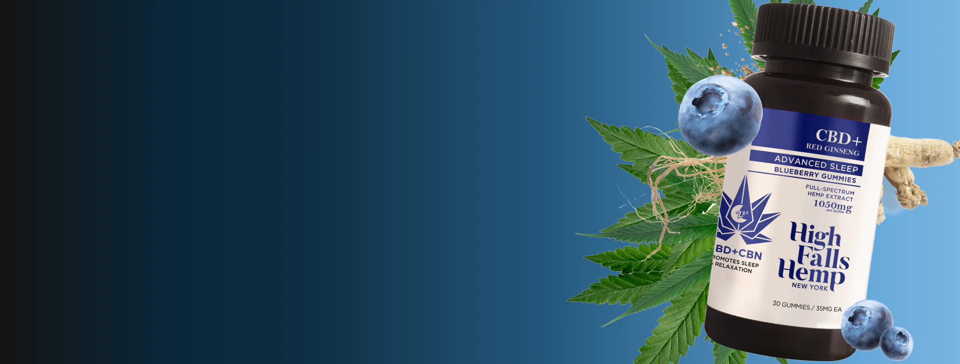 High Falls Hemp CBN and CBD blueberry sleep gummies