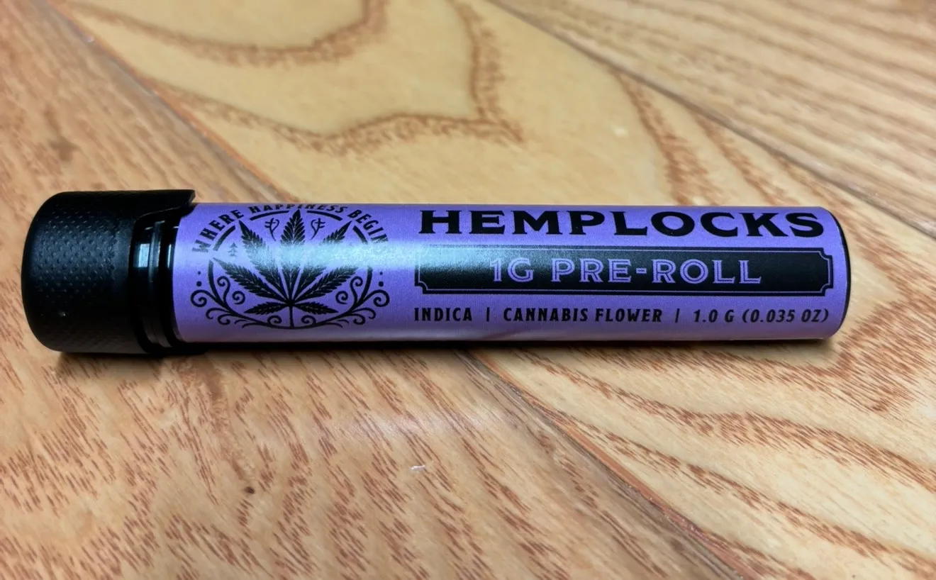 Hemplocks Wedding Cake indica 1g pre-roll tube